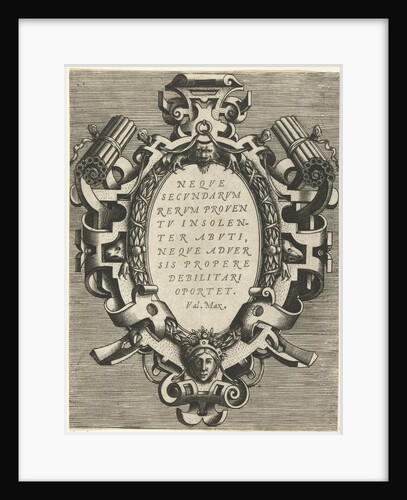 Oval cartouche with a quote from Valerius Maximus by Gerard de Jode