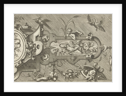 Right Half of a large cartouche, including a snake by Hieronymus Cock