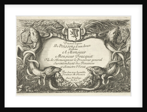 Cartouche with fish and water hoses by Claes Jansz. Visscher II