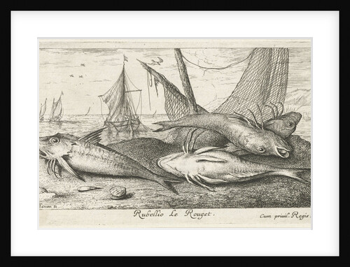 Four fish on the beach by Albert Flamen