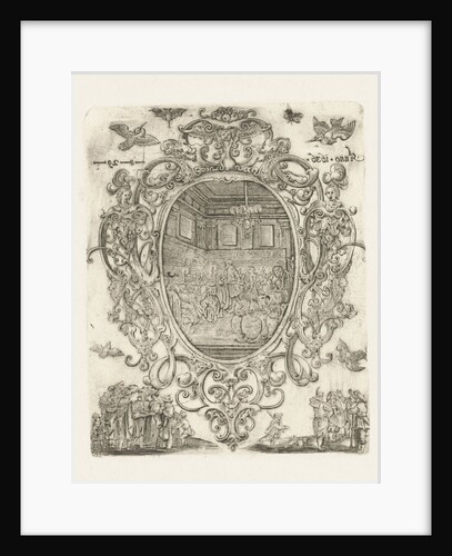 Cartouche with heads, cherubs and masks by Anonymous