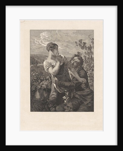 Courting couple in a vineyard by Peter Paul Joseph Noël