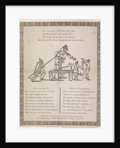 Cartoon of Van Ray, superintendent of the bookstore during the French administration in 1813 by H. Moolenijzer Jr