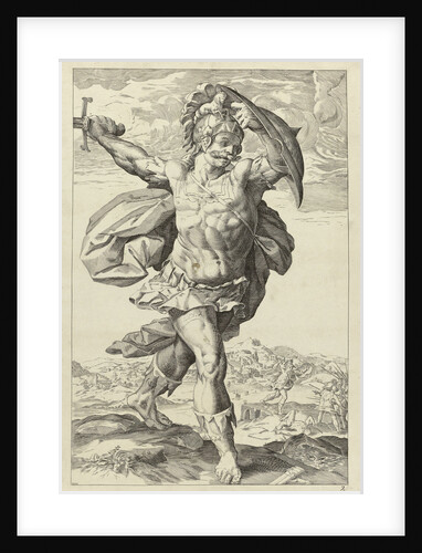 Horatius Codes, Keijzer by Hendrick Goltzius