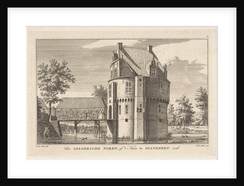 View of castle Gelderse Toren in Spankeren by Hendrik Spilman