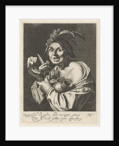 Man eating fresh ham by Anonymous