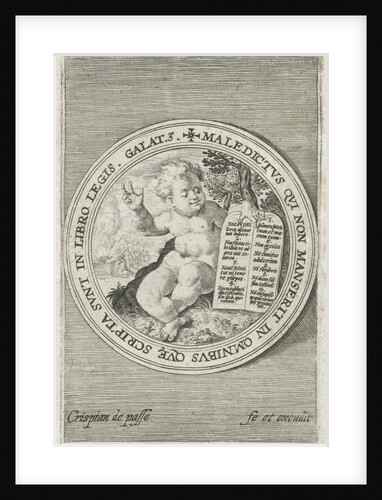 Putto with the tables of the law by Crispijn van de Passe I