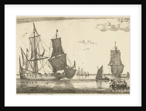 Backwater with a flute ship by Reinier Nooms