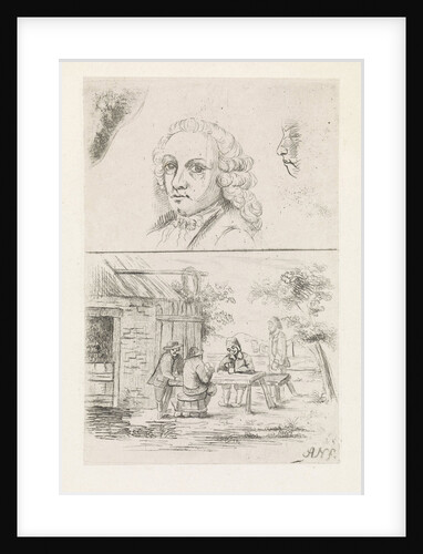 Man's Head and peasants by Teniers