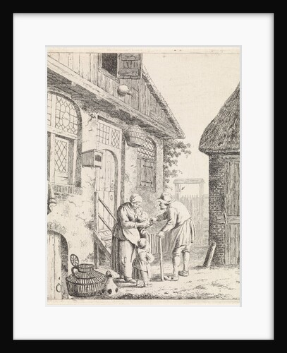 Courtyard with farmers by Christina Chalon