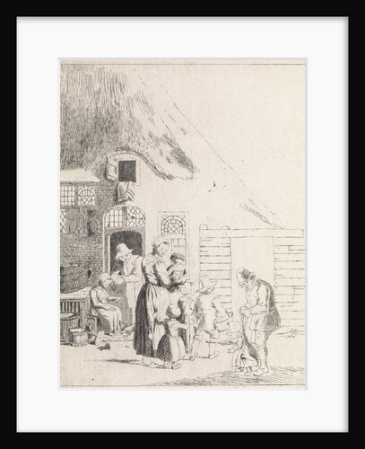 Farmers and children at ranch by Johannes Christiaan Janson