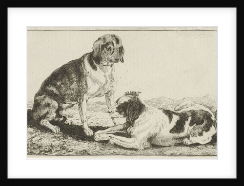 Two resting dogs by Jan van den Hecke I
