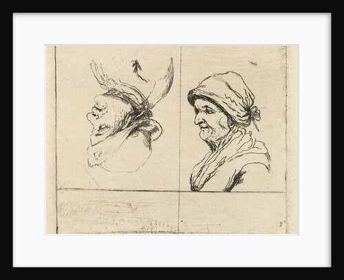Study Sheet with two portrait busts by Marie Lambertine Coclers