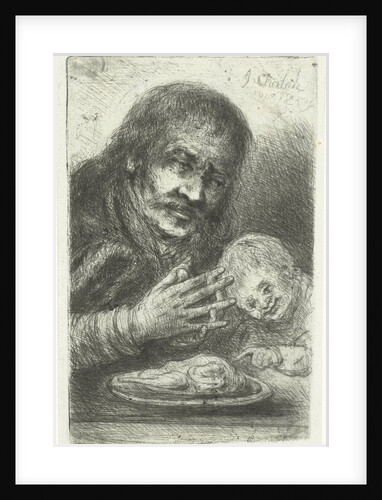 Man and child at the dinner table by Jan Chalon