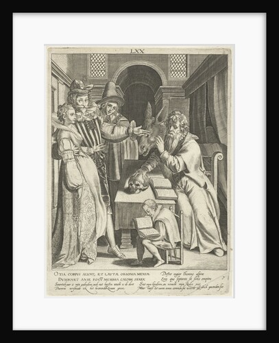 Seventh life of seventy year old man who gives his children counsel, Assuerus of Londerseel by Nicolaes de Bruyn