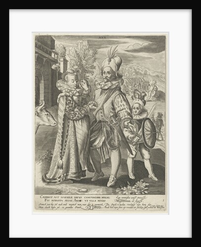 Third life of thirty years with soldier says goodbye to his wife and goes to war by Charles Le Brun