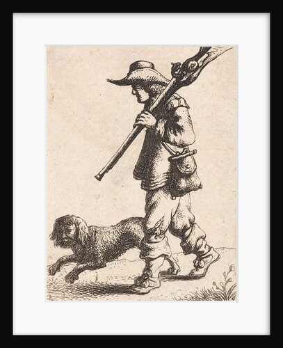 Hunter with dog by Jan Gillisz. van Vliet