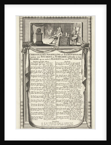 Dialogue between a student and a painter about smoking a pipe by Ludolph Smids