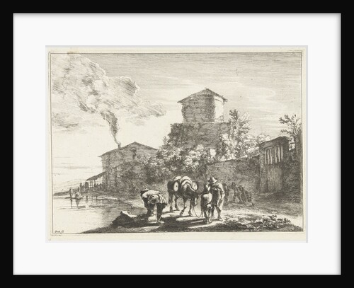 Men and a mule on the Appian Way, Via Appia by Jan Both
