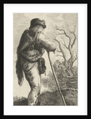 Man leaning on a stick by Hendrik Bary