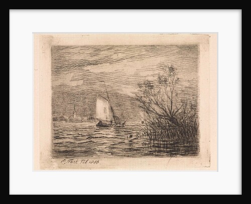 Sailing ship on a river by Elias Stark