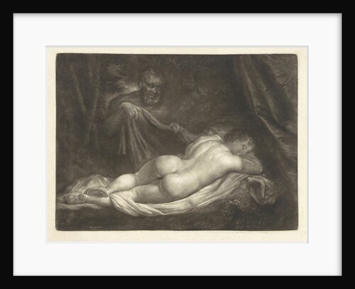 Sater spy a sleeping nymph by Caspar Netscher