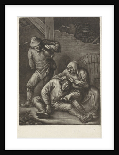 A woman delouse a man by Willem Basse