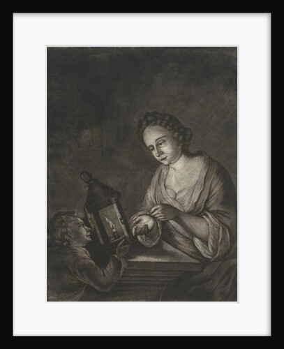 Boy receives money from a woman by Jacob Hoolaart