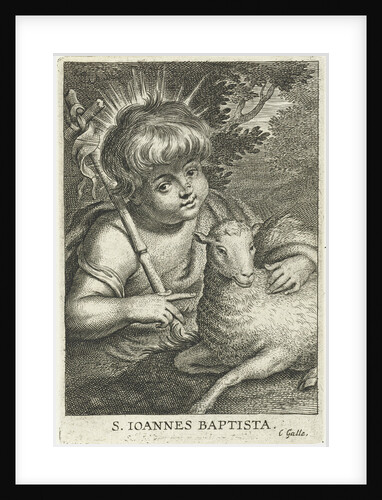 John the Baptist as a child with cross banner and lamb by Cornelis Galle II