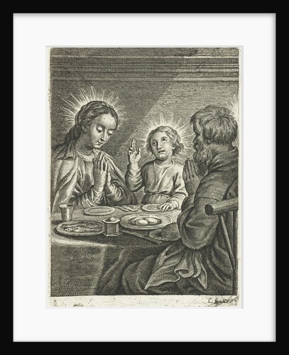Holy Family praying before meals by Cornelis Galle II