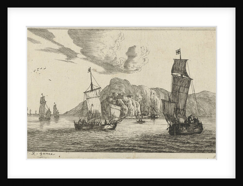 Fishing boats in the bay by Reinier Nooms