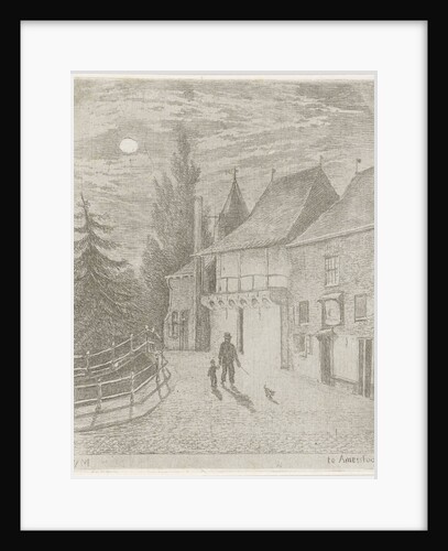 Koppelpoort Amersfoort moonlight by Christiaan Wilhelmus Moorrees