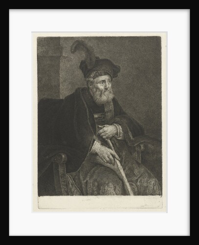 Portrait of an unknown old man in a chair by Philips Koninck
