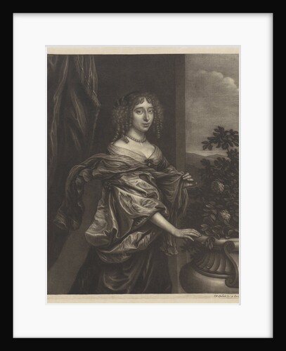 Portrait of a woman with a rose bush by Wallerant Vaillant