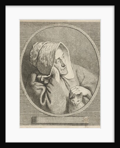 Old woman with cat by Theodorus de Roode