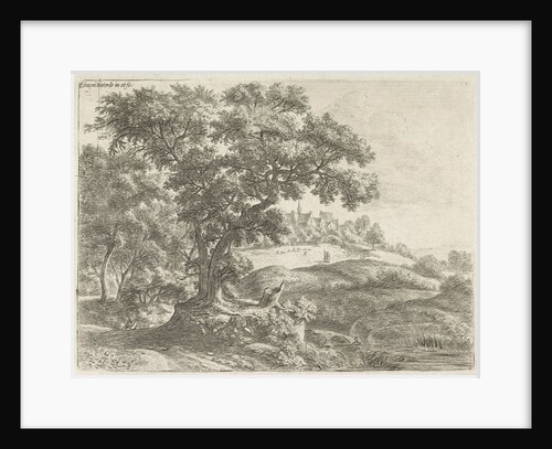 Village on the edge of the forest by Anthonie Waterloo