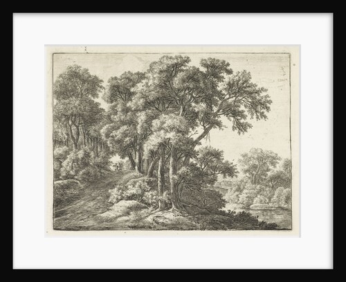 Country road along a river by Anthonie Waterloo