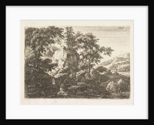 Double waterfall by Anthonie Waterloo