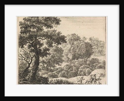 Two riders on a forest path, Anthonie Waterloo by Josua & Reinier II Ottens