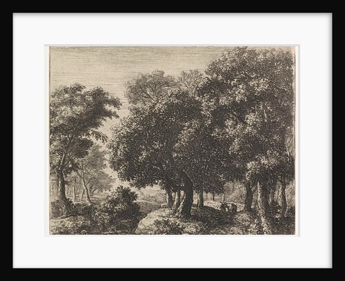 Two figures on a forest path, Anthonie Waterloo, Basan et Poignant by Pierre François Basan