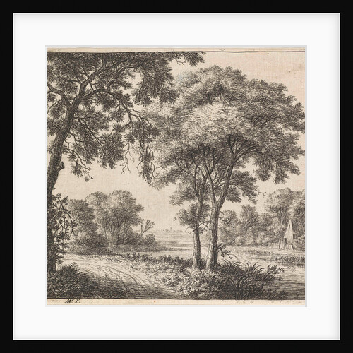 House on the banks of a river, Anthonie Waterloo by Josua & Reinier II Ottens