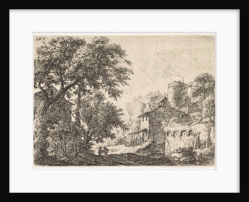 City wall with an inn by Anthonie Waterloo