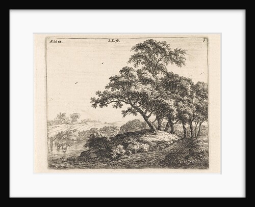 Flock of sheep in a river by Anthonie Waterloo