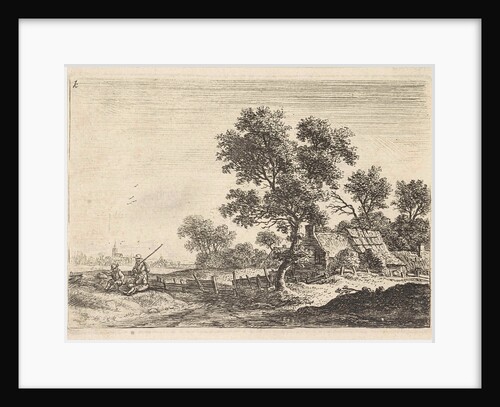 Farmers on a hill by Anthonie Waterloo