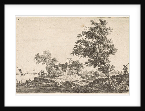 House on the waterfront, Anthonie Waterloo, Basan et Poignant by Pierre François Basan