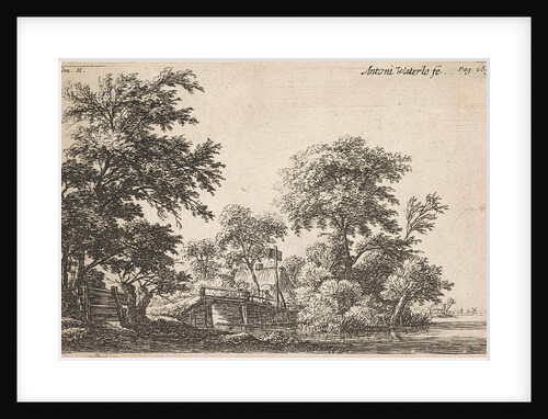 Wooden bridge in a house, Anthonie Waterloo by Pierre François Basan