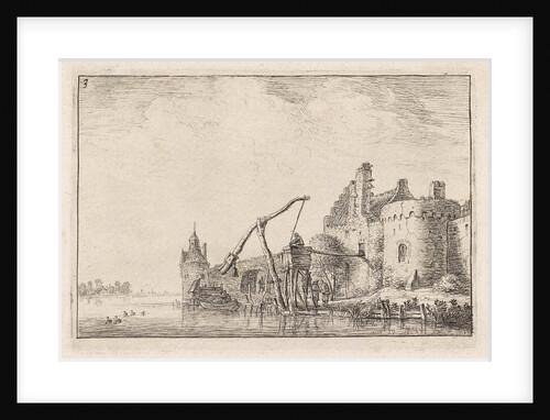 Walls seen from the water, Anthonie Waterloo by Cornelis Danckerts II