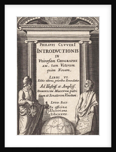 Globe with two scholars by Abraham Elzevier I