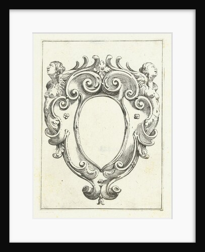 Cartouche with two winged women by Anonymous