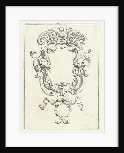 Cartouche with two masks by Anonymous